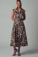 Load image into Gallery viewer, Belted Leopard Print Midi Dress