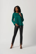 Load image into Gallery viewer, A trendy long sleeve green satin top