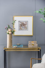 Load image into Gallery viewer, Elevate your wall decor with the Remi Agate Shadow Box, featuring a champagne frame and light gray velvet backing for a pop of color.