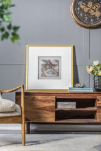 Load image into Gallery viewer, Remi Agate Shadow Box with champagne frame and light gray velvet backing adds a pop of color to any wall, perfect for transitional decor.