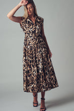 Load image into Gallery viewer, Belted Leopard Print Midi Dress