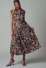 Load image into Gallery viewer, Belted Leopard Print Midi Dress