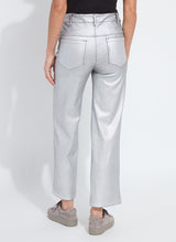 Load image into Gallery viewer, Metallic Coated Wide Leg Denim Pants from the brand Lysse. Holiday Pants.