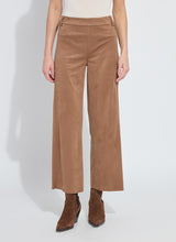Load image into Gallery viewer, Vegan Suede Wide Leg Trousers in Camel