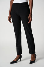 Load image into Gallery viewer, Elegant straight-fit pull-on pants for women, featuring a silky knit and stylish back slits for comfort and versatility.
