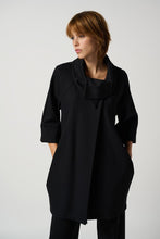 Load image into Gallery viewer, Black Classic Cocoon Coat: A timeless and elegant outerwear piece that exudes sophistication and style.
