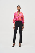 Load image into Gallery viewer, Slim pull-on pants in lux twill with structured waistband, side slits, and waist ornament for a sophisticated, polished appearance.

