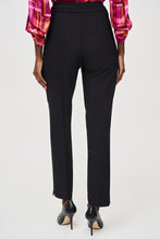 Load image into Gallery viewer, Tailored slim pull-on pants in lux twill, designed with a structured waistband, side slits, and an elegant ornament for a refined look.
