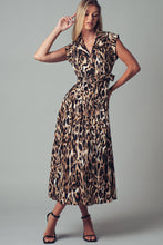 Load image into Gallery viewer, Belted Leopard Print Midi Dress
