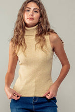 Load image into Gallery viewer, Woman wearing a beige ribbed tank top against a plain background
