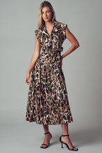 Load image into Gallery viewer, Belted Leopard Print Midi Dress
