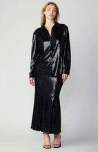 Load image into Gallery viewer, A glamorous black sequin skirt that's perfect for a night out on the town
