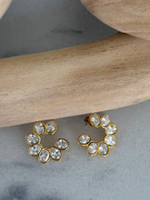 Load image into Gallery viewer, Flower Petal Diamond Earrings
