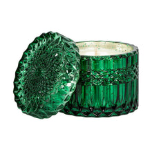 Load image into Gallery viewer, Shimmery glass container Mistletoe and Holly candle by aqua de soi
