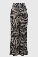 Load image into Gallery viewer, Elegant gauze pants featuring a tropical print, wide-leg cut, side slits, and functional side pockets for a sophisticated look.
