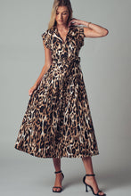 Load image into Gallery viewer, Belted Leopard Print Midi Dress
