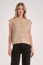 Load image into Gallery viewer, Beige Sleeveless Sweater Cardigan
