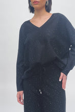 Load and play video in Gallery viewer, Sequined Sweater Knit Culotte Pants - Joseph Ribkoff
