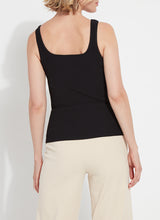 Load image into Gallery viewer, Black tank top and beige pants outfit featuring Lysse's Avril Sculpting Tank.
