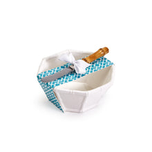 Load image into Gallery viewer, Ceramic bowl with faux bamboo fretwork, perfect for candy, chips, dip, or ice-cream. Ideal addition to your kitchenware collection.
