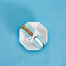 Load image into Gallery viewer, Stylish ceramic bowl featuring faux bamboo fretwork, perfect for holding candy, chips, dip, or ice-cream. A must-have for your kitchen collection.
