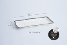 Load image into Gallery viewer, Elegant silver tray by Pampa Bay, ideal for serving snacks or showcasing decorative items.
