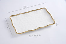 Load image into Gallery viewer, Pampa Bay's gold medium platter, a stylish and functional addition to your tableware collection.
