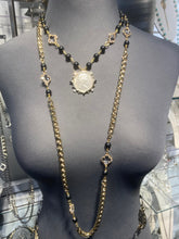 Load image into Gallery viewer, Durable solid bronze chain with copper bath, plated in 24K gold, polished sterling, or gunmetal. Real coins wire wrapped by Phillip, not glued.

