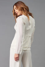 Load image into Gallery viewer, Elevate your look with the Lola &amp; Sophie Double Georgette Drawstring Jacket, featuring a sleek design and flattering drawstring waist.
