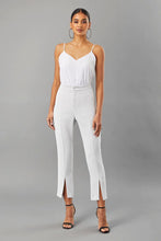 Load image into Gallery viewer, Stay on-trend with Lola &amp; Sophie's Scuba Slit Hem Trousers in silver, perfect for adding a touch of flair to your wardrobe.
