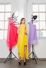 Load image into Gallery viewer, Posh Couture's dusty pink one shoulder chiffon cocktail dress, a stunning and timeless choice.
