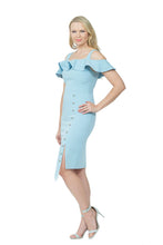 Load image into Gallery viewer, Elegant button front cocktail dress by Posh Couture.
