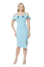 Load image into Gallery viewer, Chic button front cocktail dress from Posh Couture.
