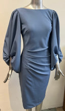 Load image into Gallery viewer, Posh Couture's balloon sleeve cocktail dress showcases a chic design, ideal for evening events and special celebrations.
